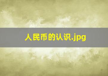 人民币的认识