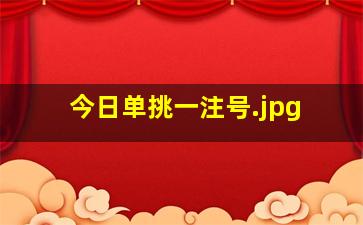 今日单挑一注号