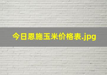 今日恩施玉米价格表