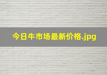 今日牛市场最新价格