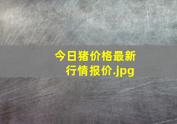 今日猪价格最新行情报价