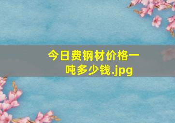 今日费钢材价格一吨多少钱