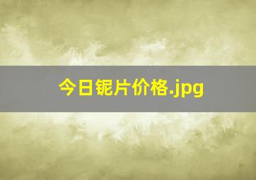 今日铌片价格