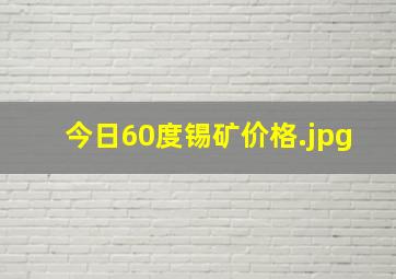 今日60度锡矿价格