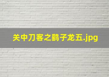 关中刀客之鹞子龙五