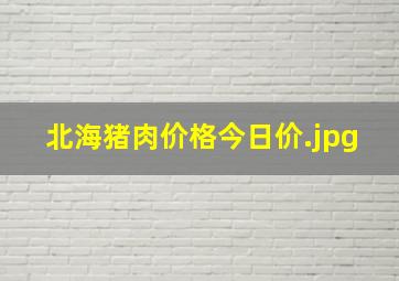 北海猪肉价格今日价