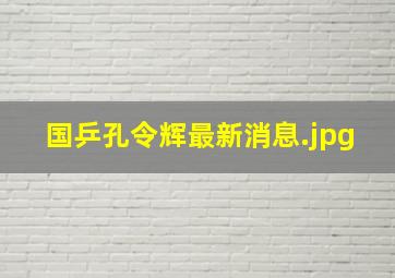 国乒孔令辉最新消息