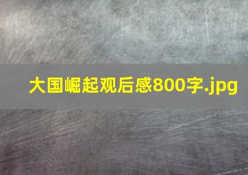 大国崛起观后感800字