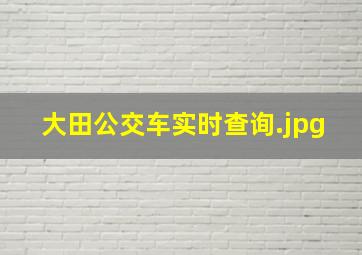 大田公交车实时查询