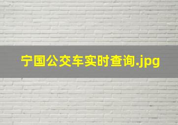 宁国公交车实时查询