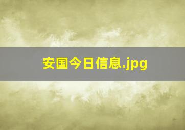 安国今日信息