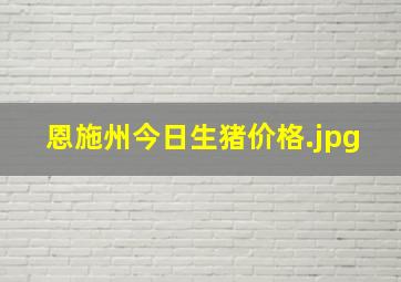 恩施州今日生猪价格