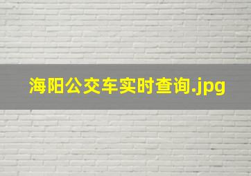 海阳公交车实时查询