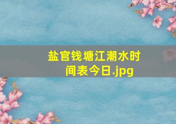 盐官钱塘江潮水时间表今日