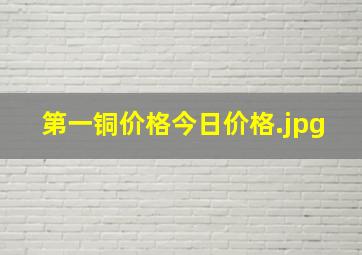 第一铜价格今日价格