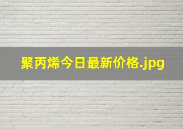 聚丙烯今日最新价格