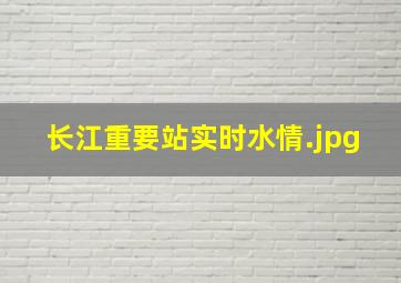 长江重要站实时水情