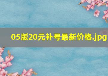 05版20元补号最新价格