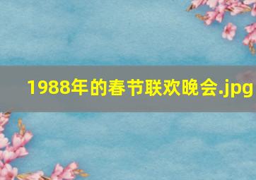 1988年的春节联欢晚会