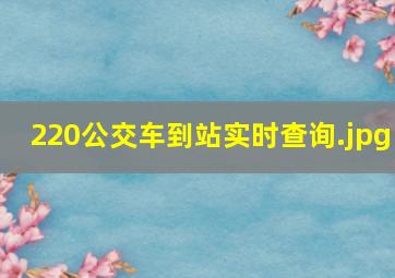 220公交车到站实时查询