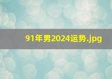 91年男2024运势