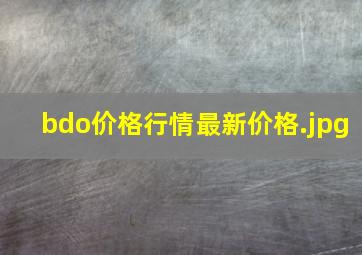 bdo价格行情最新价格