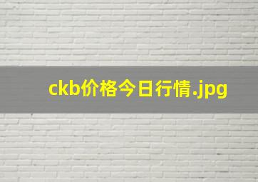 ckb价格今日行情