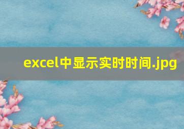 excel中显示实时时间