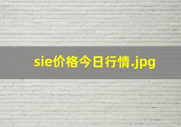 sie价格今日行情