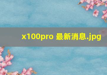 x100pro 最新消息