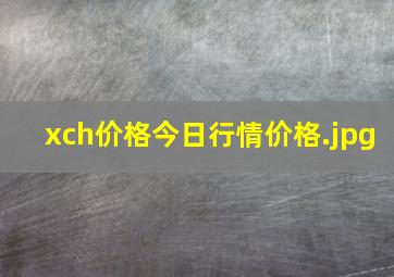 xch价格今日行情价格